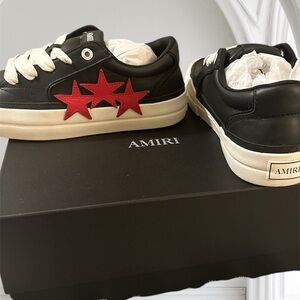 Amiri Black Sneakers with Red Stars